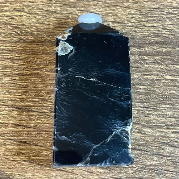 Black lace agate tower 4-sided druzy crystal banded banding, onyx, emotional hea - Picture 4 of 8